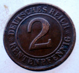 7.693 GERMANIA WEIMAR 2 RENTENPFENNIG 1924 E, Europa, Bronz