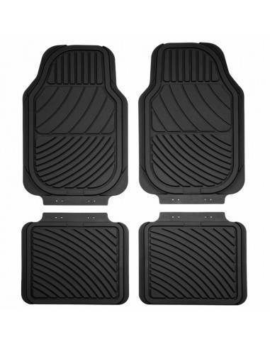 Covorase auto universale, 4 buc din cauciuc durabil, Negru