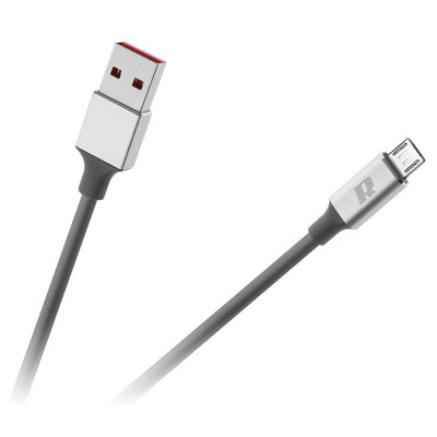 Cablu USB 3.0 - Micro USB 2m flexibil gri Rebel RB-6010-200-B foto