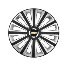 trend Set 4 capace roti Silver/black cu inel cromat Trend R16 pentru gama auto Chevrolet Trend Silver-Black