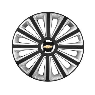 trend Set 4 capace roti Silver/black cu inel cromat Trend R15 pentru gama auto Chevrolet Trend Silver-Black foto