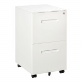 Vinsetto Dulap Birou Mobil, cu sertare, Organizator Documente cu Blocare, Oțel, 39x48x67cm, Alb | Aosom Romania