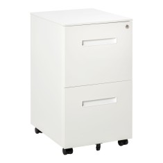 Vinsetto Dulap Birou Mobil, cu sertare, Organizator Documente cu Blocare, Oțel, 39x48x67cm, Alb | Aosom Romania
