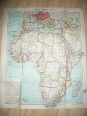 Harta Africii 73x87cm ,- Germania 1941 Verlag Westermann foto