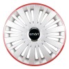 Set 4 Capace Roti, potrivite jantelor de R16, pentru Smart, model falcon argintiu cu rama rosie, Autohelix MSA
