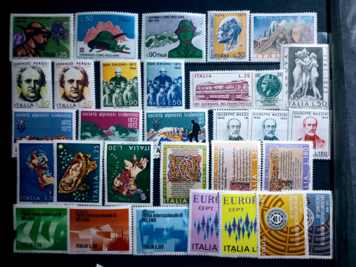 Italia 1972 Lot Italia seri complete NESTAMPILAT