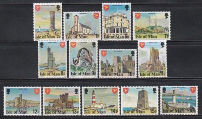 Isle of Man 1978 - Clădiri reprezentative, 3 Serii, MNH foto
