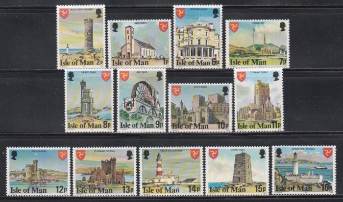 Isle of Man 1978 - Clădiri reprezentative, 3 Serii, MNH