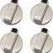 Set de 4 butoane aragaz, Argintiu
