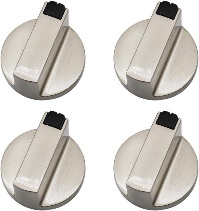 Set de 4 butoane aragaz, Argintiu