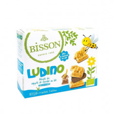 Biscuiti pentru Copii Acoperiti cu Ciocolata cu Lapte Ludino Bio 160 grame Bisson
