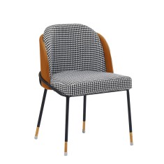 Scaun tapiterie alba neagra piele ecologica Kirna 54x56x78 cm