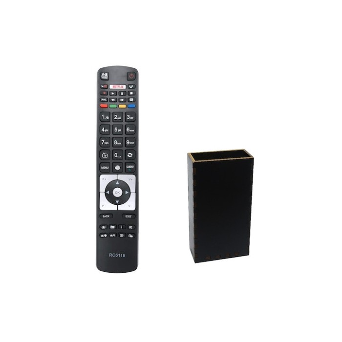 Telecomanda universala RC 5118 pentru Teletech, Vestel, Finlux, Horizon, Hitachi LCD/LED, cu suport inclus