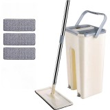 Set Curatenie RavenTAG&reg;, Mop Plat, 3 Rezerve, Galeata Doua Compartimente 36x19.5x17, Clatire/Stoarcere, Doua Insertii Microfibra, Usor de Folosit, Mop