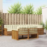vidaXL Set de canapele de exterior cu pernă 7 pcs Natural și Crem 3373615