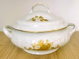 Supiera/ castron cu capac - Rosenthal - Sanssouci - poleita cu aur 24K - 1,5 litri