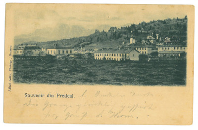 4889 - PREDEAL, Brasov, Railway Station, Litho - old postcard - used - 1900 foto