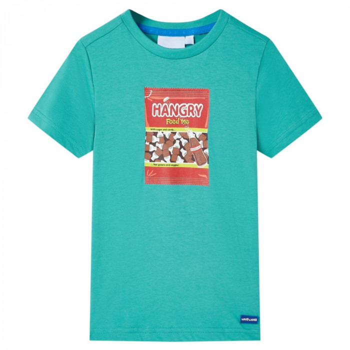 Tricou pentru copii cu m&acirc;neci scurte, verde mentă &icirc;nchis, 92
