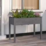 VidaXL Jardinieră cu căptușeală, gri, 118x59x76 cm, lemn masiv brad