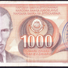 Bancnota Bosnia si Hertegovina 1.000 Dinari (1992) - P2b VF