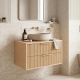 Dulap baie pentru lavoar Rea Mono 80cm Beige