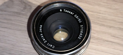 OBIECTIV FOTO CARL ZEISS JENA TESSAR 2.8 / 50 defect &amp;ndash; NU CUNOSC DEFECTUL foto