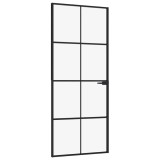 Cumpara ieftin Usa de interior negru 83x201,5 cm sticla securiz./aluminiu slim