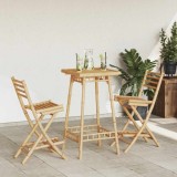 VidaXL Set bar de exterior 3 piese pliabil din bambus