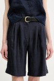 La Petite Fran&ccedil;aise pantaloni scurți din amestec de in SAVOUREUX culoarea bej, uni, high waist, SAVOUREUX