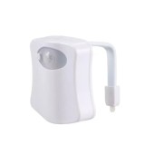 Lampa LED pentru toaleta, senzor miscare/lumina, cu 8 culori, din plastic, alb