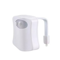 Lampa LED pentru toaleta, senzor miscare/lumina, cu 8 culori, din plastic, alb