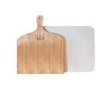 Set de pizza, lopata din lemn 29.5 x 28 cm, piatra de copt 38 x 30 cm alba, DOLCE MARE, Resigilat, Grad B