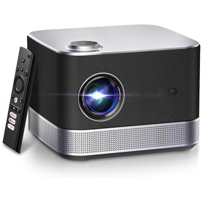 Videoproiector 1080P Full HD, WiFi 6, BT 5.2, 26000 Lumeni, Audio Dolby 3D, Focalizare AI, Corectie Trapezoidala, Suport 4K, Zoom, Negru/Argintiu foto