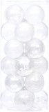 Set de 24 globuri de Craciun Sea Team, transparent/alb, plastic, 7 cm