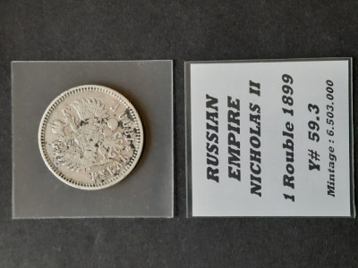 1 Rubla Nikolai II 1899, Rusia imperiala - A 4016 foto