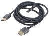 Cablu HDMI Goobay 2m textil negru-gri, HDMI 2.1, 8K, ecranat, aurit