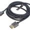 Cablu HDMI Goobay 2m textil negru-gri, HDMI 2.1, 8K, ecranat, aurit