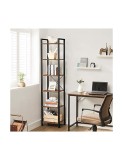 Cumpara ieftin Biblioteca cu 6 rafturi, Vasagle, 30 x 40 x 187.5 cm, LLS101B01, Maro Rustic