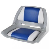 Scaun barcă cu spătar pliabil cu pernă albastru-alb 41 x 51 x 48 cm, vidaXL