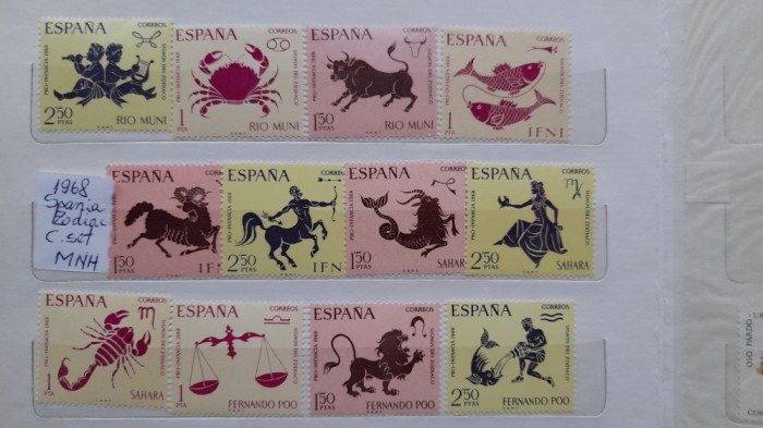 1968-Spania colonii-Zodiac complet set -MNH