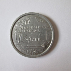 Rară! Oceania Franceză 1 Franc 1949 in stare bună/foarte bună