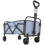 Outsunny Cărucior de Grădină Remorcă de Transport Pliabil pentru Toate Terenurile 66L Sarcină 68kg M&acirc;ner Reglabil 81 x 45 x 89 cm Gri | Aosom Romania