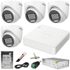 Sistem supraveghere Hikvision 4 camere 5MP Dual Light IR 30m WL 20m DVR 5MP AcuSense cu accesorii incluse HDD 500GB SafetyGuard Surveillance