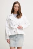 Pepe Jeans trenci din bumbac SUE femei, culoarea alb, de tranzitie, oversize, PL402568
