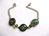 bratara motiv traditional cu alb , nergru si verde 31937