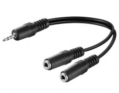 Cablu audio OEM AVC-317/0,2-BU 3.5mm Jack stereo tata la 2 x 3.5mm Jack stereo mama 0.2 m foto