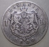 R.037 ROMANIA CAROL I 1 LEU 1900 ARGINT
