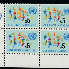 Natiunile Unite Vienna-1979,Simbol UN,bloc de 4,dantelat,MNH,Mi.4