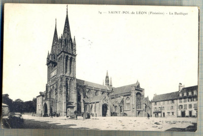 AD 78 C. P. VECHE-SAINT POL DE LEON(FINISTERE)LA BASILIQUE-FRANTA-CIRCULATA 1919 foto