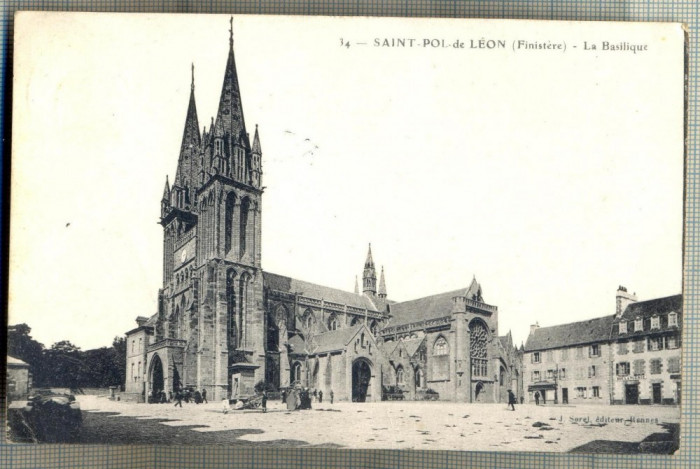 AD 78 C. P. VECHE-SAINT POL DE LEON(FINISTERE)LA BASILIQUE-FRANTA-CIRCULATA 1919